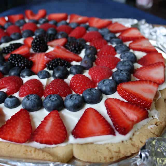 Red, White & Blue Fruit Pizza Recipe